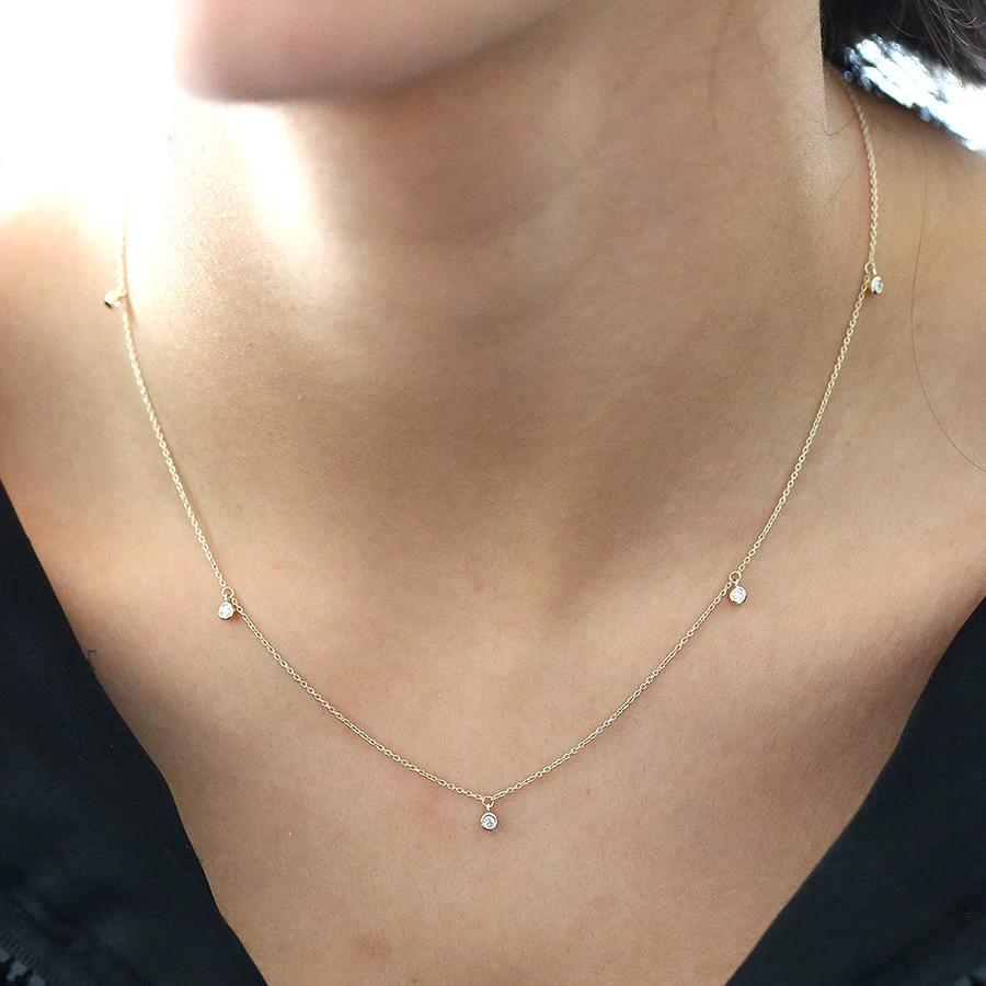 Женская подвеска из моиссанита 5 шт. 14 K желтое белое золото DF цвет 4 0 мм|pendant chain