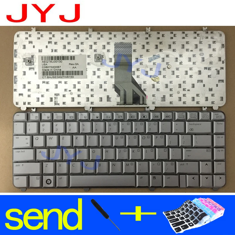 Новая клавиатура для ноутбука HP Pavilion dv5 dv5-1000 DV5-1100 dv5t dv5z Серебристая прозрачная