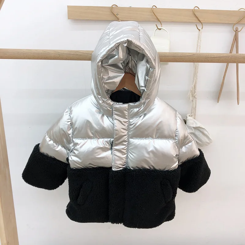 

2020 New Winter Coat Children Boys Clothes Cotton Outerwear Patchwork Color Hooded Zipper Spce Suit Coat Boys Coats Winter