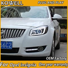 KOWELL автомобильный Стайлинг для Verano Regal Opel insignia светодиодные полосы фары с линзы проектора bi xenon 2010-2013 года двойной цвет