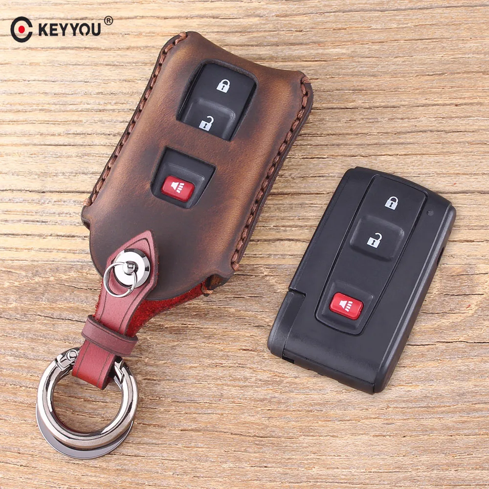 KEYYOU кожаный дистанционный автомобильный брелок для ключей чехол Toyota Prius 2004 2005 2006