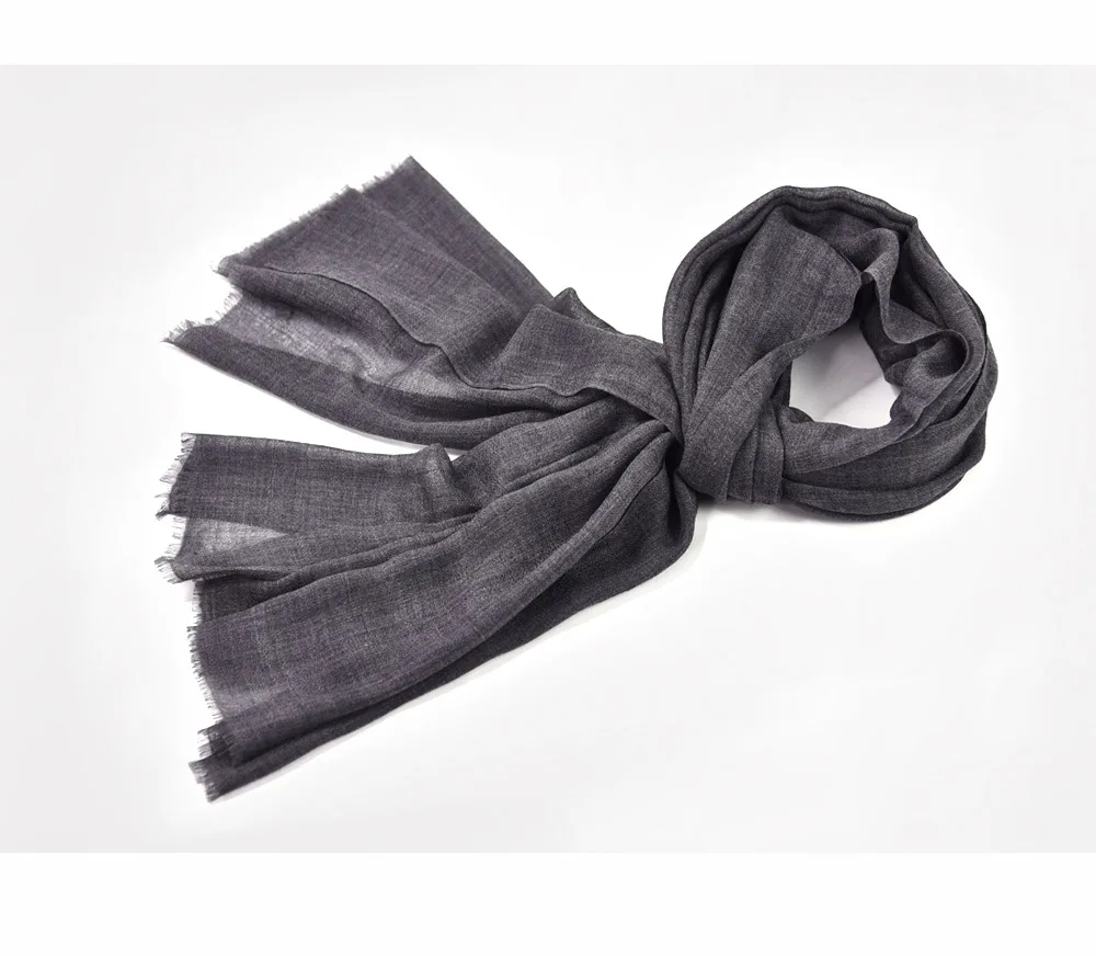 Ультра тонкий непальский кашемир/Пашмина сплошной цвет Уголь шарф шаль глушитель с фабрики мягкие и удобные