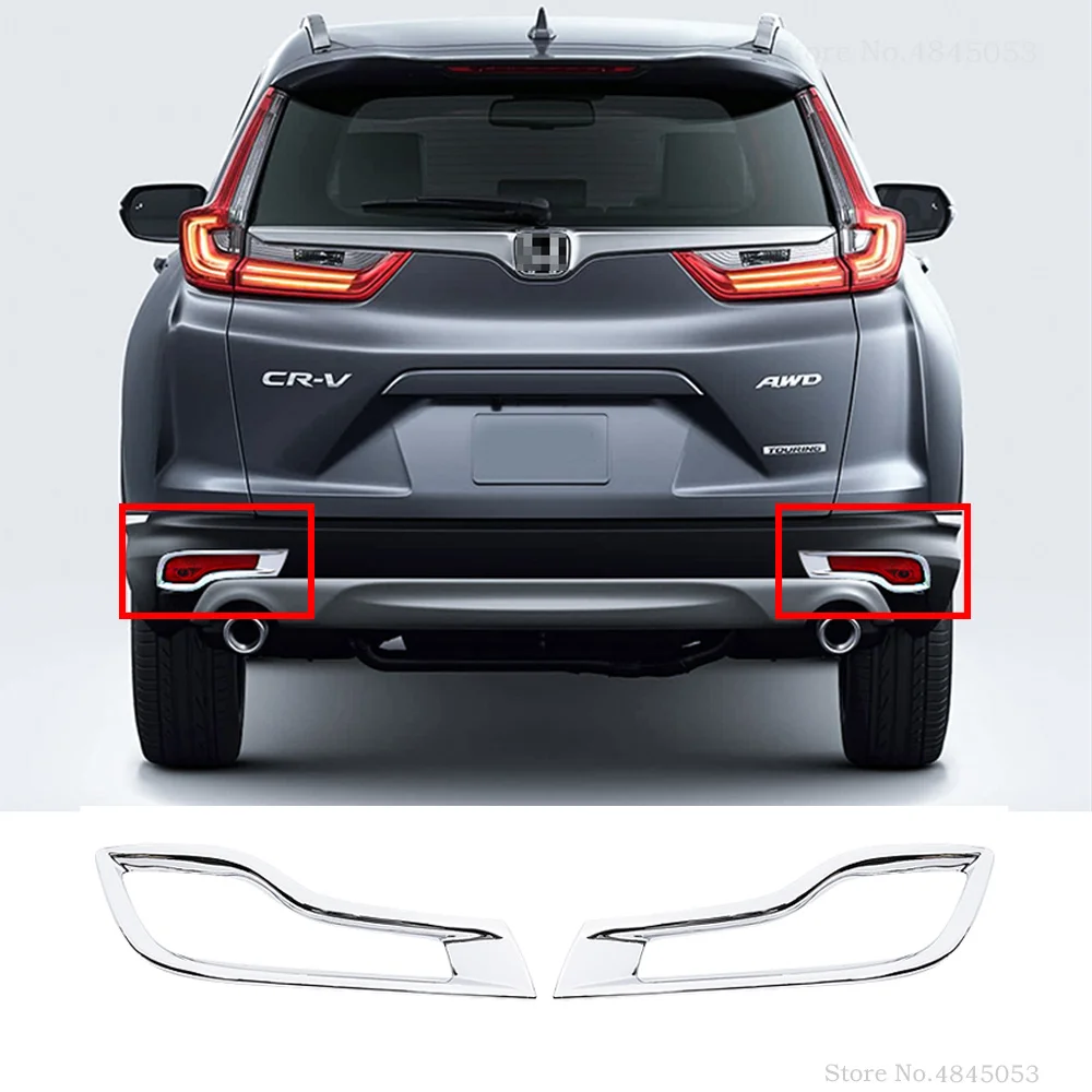 

ABS Chrome Rear Fog Light Lamp Cover After Fog Light Lamp Trim Bezel Decoration 2Pcs Car Styling For Honda CR-V CRV 2017 to 2019