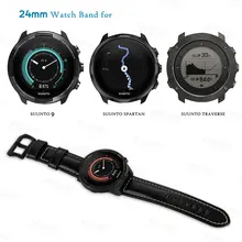 YOOSIDE 24 мм ремешок из натуральной кожи для Suunto 9/Спартанский браслет на запястье, сменный ремешок для часов