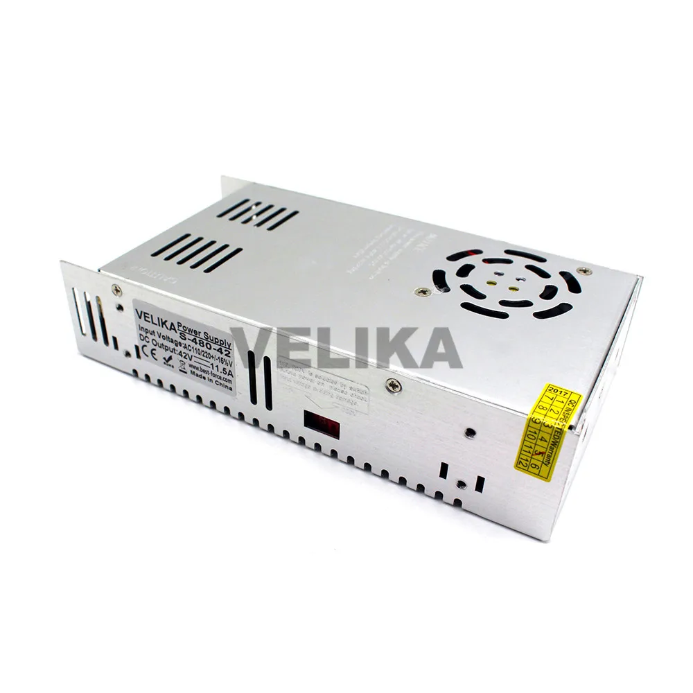 Питание переключение DC42V 11.5A 480 Вт импульсный трансформатор 110 V 220 V преобразователь переменного тока в постоянный, 42В Мощность принадлежности для CNC CCTV шаговые двигатели Светодиодная лампа