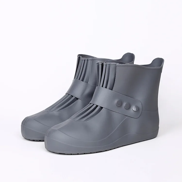 Детская водонепроницаемая многоразовая обувь для дождливой погоды; обувь для мальчиков и девочек с резиновой пряжкой; нескользящая обувь для дождливой погоды; аксессуары для дождливой погоды - Цвет: Grey