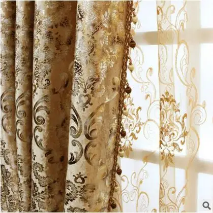 Fyfuyoufy Europe Type Curtain Sitting Room The Bedroom French Window Fyfuyoufy Europe Type Curtain Sitting Room The Bedroom French Window Shading Velvet Fabric Bronzing Printed Cloth