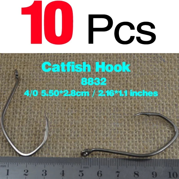 MNFT 10Pcs Catfish Hooks Big River Bait Hook Size 5.5*2.8cm 4/0 High Carbon  Steel Sharpened Fishing Hook Saltwater - AliExpress