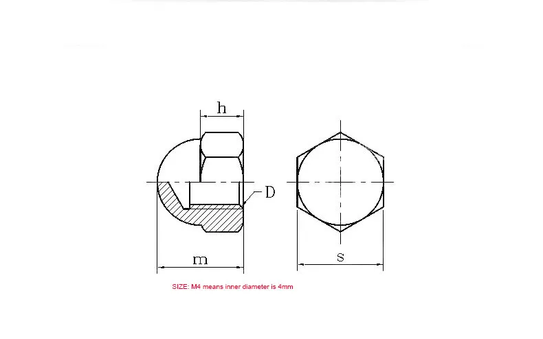 nylon rubber plastic pvc acorn nut cap nut873