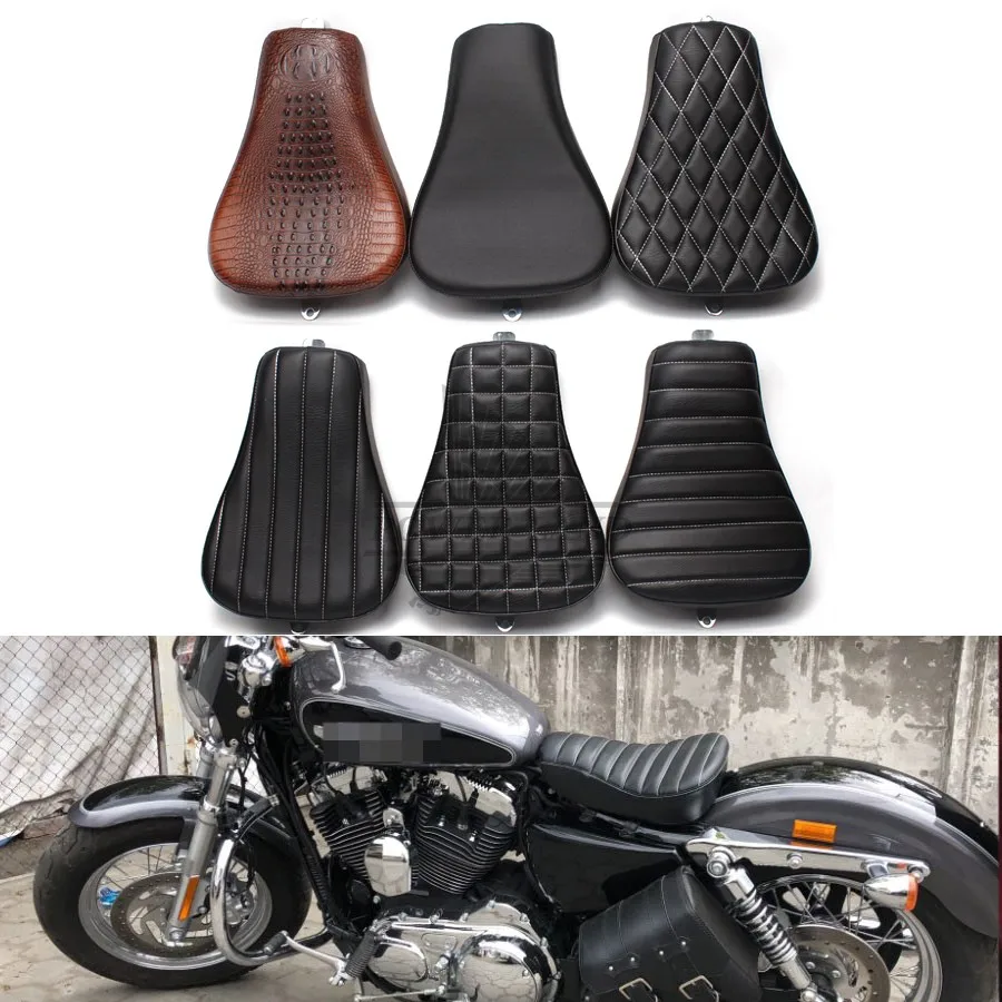 1pc Motorcycle Black Driver Retro Seat Pillow Sofa Tour Seat Bench