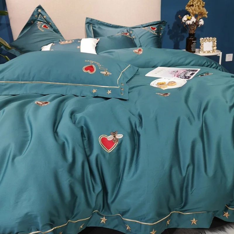 Waliicorners Home Bedding Sets brown egyptian cotton Soft duvet Cover embroidery Bed Set pillowcase King size Queen size 4pcs 44 IMG_20190102_120507