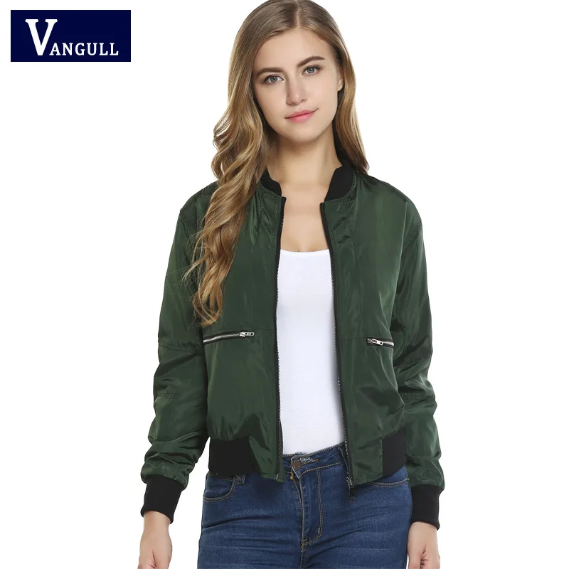 

Spring Autumn Women High Quality Jackets Fashion Basic Bomber Jacket Long Sleeve Coat Casual Stand Collar Slim Fit Outerwear