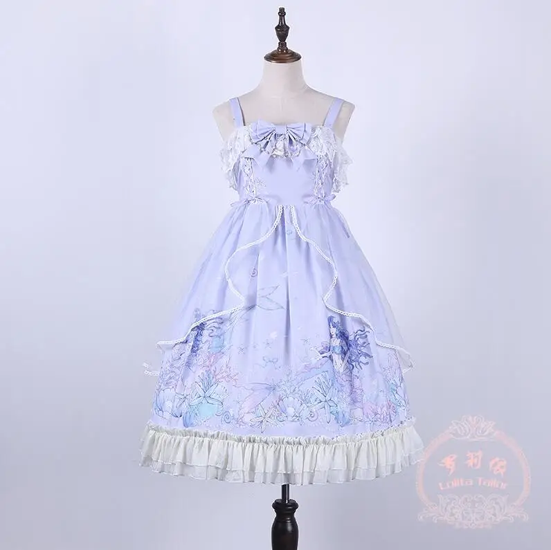 

Original sweet lolita dress cute printing kawaii girl victorian dress tea party gothic dress vestido lolita jsk gothic lolita