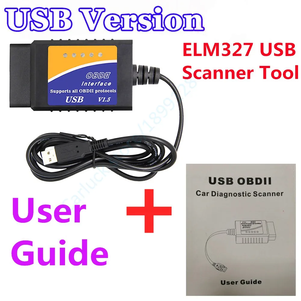 V1.5 ELM 327 OBD2 ELM327 USB Interface CAN BUS Scanner Diagnostic Tool ...