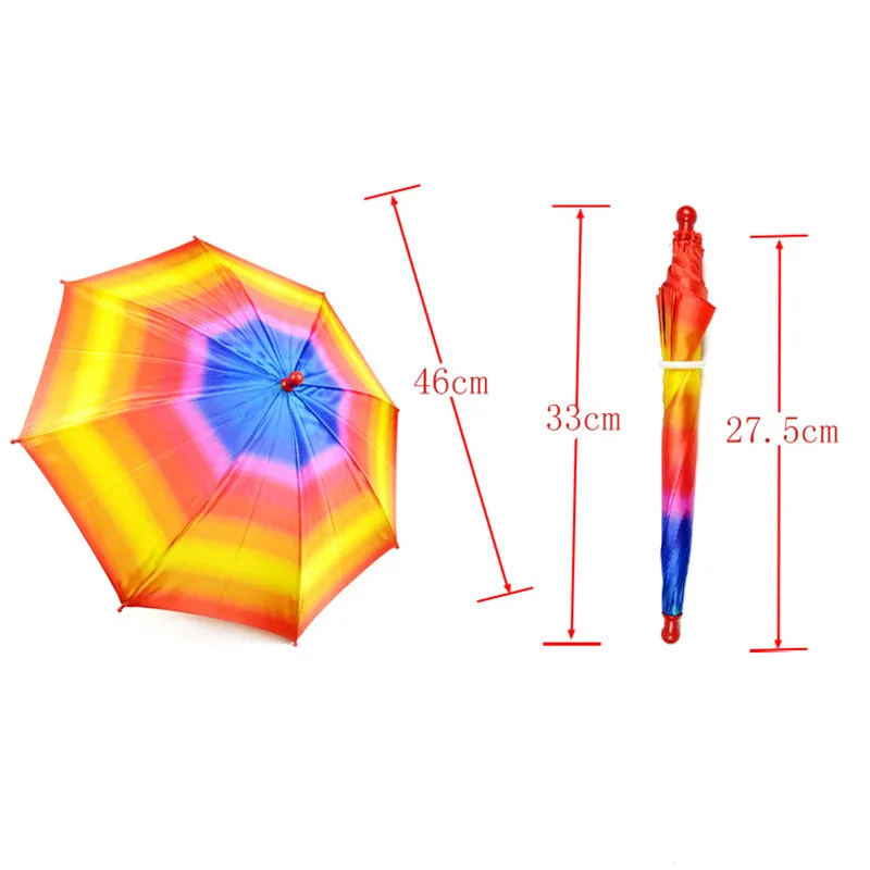 6 шт./партия, мини-размер, волшебный зонтик, магический трюк(длина 33 см), волшебное устройство, Шелковый до четырех зонтов, магический аксессуар для сцены
