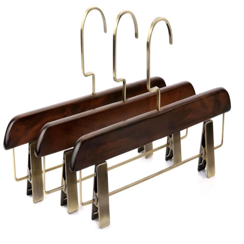 

2pcs/lot 36cm multi-functional vintage real wood pants clip. The hotel clothing store pants hanger.