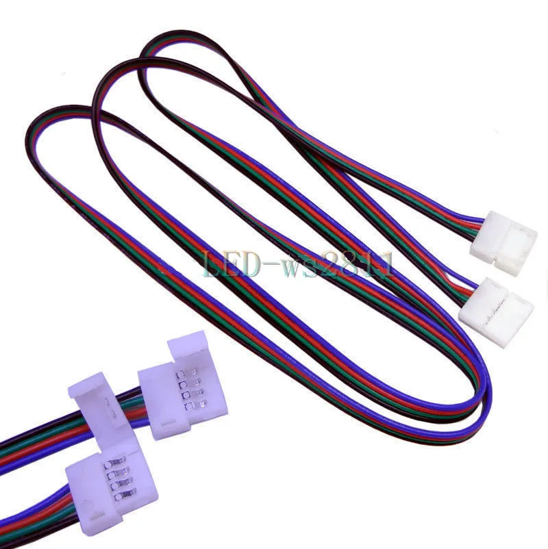 

Free shipping 2pcs 1m meter 4pins 4 pin LED RGB cable wire connector extension cord for LED 5050 RGB LED Strip Light LED Tape