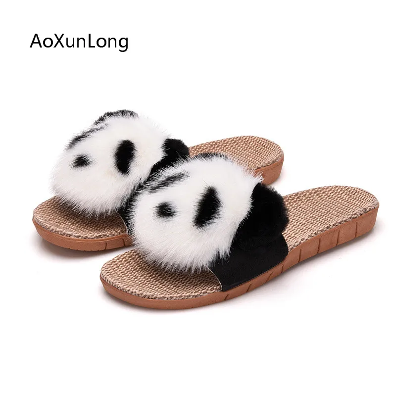 Flip Flops Panda Womens Beach Slippers Top Sandals for Woman