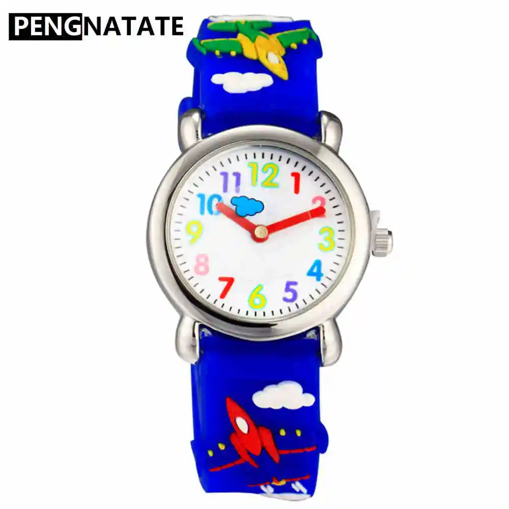 PENGNATATE детские резиновые ручные часы 3D резиновый ремешок для часов Мультяшные кварцевые часы для детей Для мальчиков и девочек модные мини