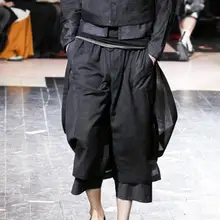 27-40! Lagre размер! новые европейские и американские и мужские двухслойные газовые шифоновые брюки для отдыха 7 очков