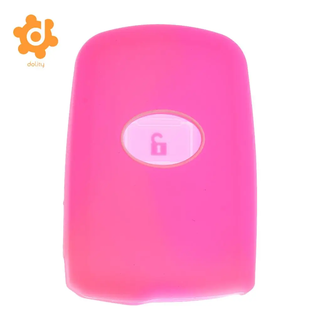 2x Silicone Car Key Shell Fob Case Cover for Toyota Avalon RAV-4 Rose+Clear