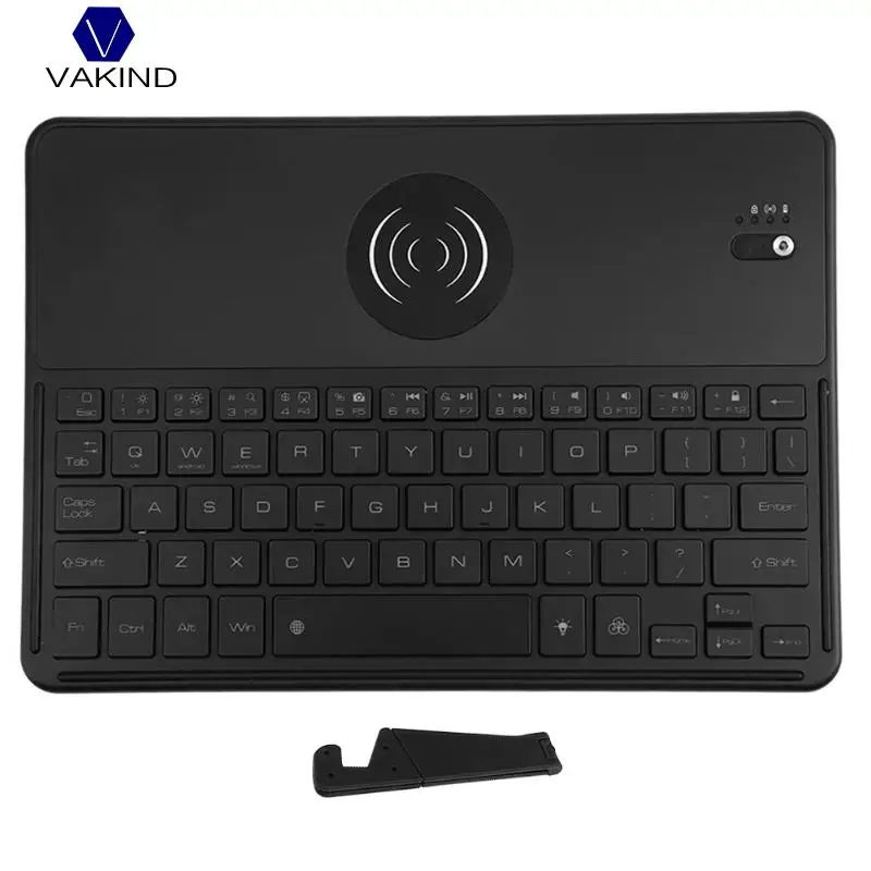

244x173x5mm Bluetooth 3.0 Keyboard with QI Wireless Charging Function 7 Color Backlit Rechargeable Keypad Battery 550mAh