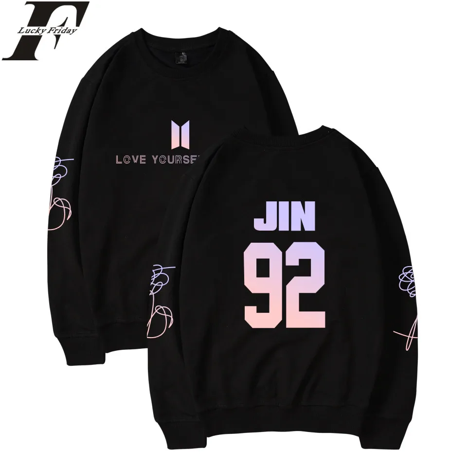 LUCKYFRIDAYF BTS Kpop Love Yourself Hoodies Women Korean Bangtan Kpop