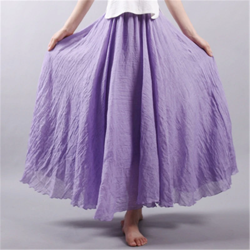 

Casual Skirts Womens Faldas Mujer Moda 2019 Fashion Long Skirt Loose and Comfortable Clothes Vestido De Festa Linen Cotton