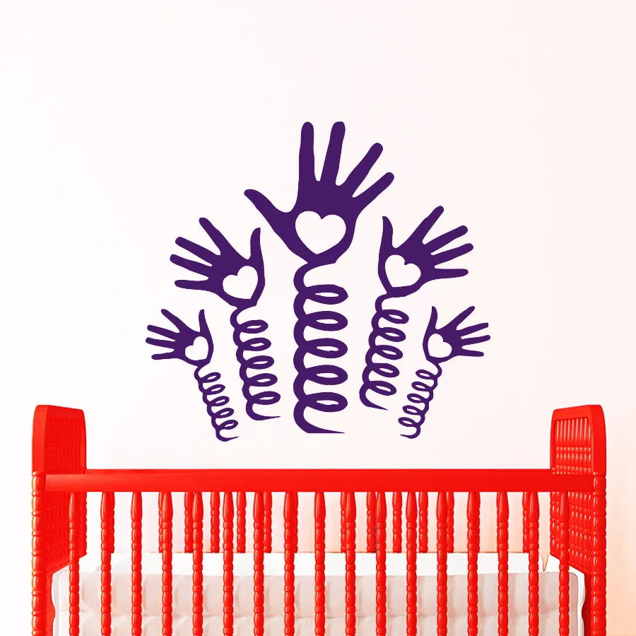 Spring Hands Wall Decal For Kids Bedroom Lovely Baby Vinyl Home Decoration Accessories Stickers Muraux Stencil PVC SYY290 | Дом и сад