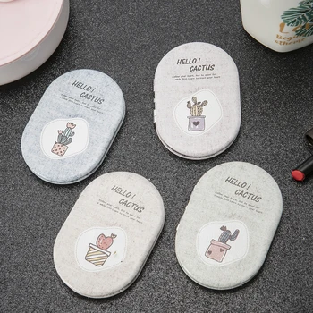 

Portable Mini Pocket makeup mirror,2 side Folding Magnifying compact mirror,Party Favors Gifts,Fashion PU leather Hello Cactus