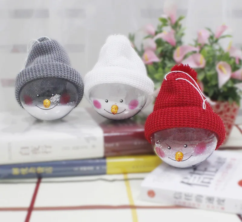 

1pcs Christmas decoration snowman transparent Christmas ball Christmas tree pendant hotel mall decoration Christmas supplies