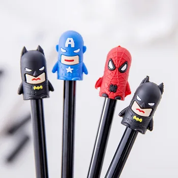 

0.38mm kawaii Super Man Hero Spiderman Gel Pen Signature Pen Escolar Papelaria School Office stationery Supply Promotional Gift