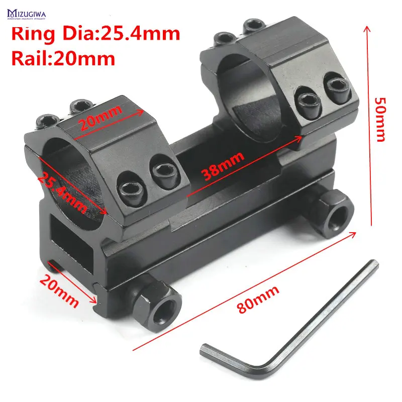 MIZUGIWA Тактический 25,4 мм/30 мм Цельный Двойной прицел кольца выше крепление кольцо ласточкин хвост 11 мм/20 Вивер Rail пистолет страйкбол