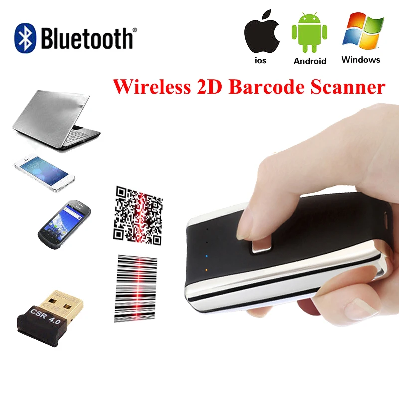 Портативный сканер штрих кода Bluetooth для IOS/Android/Windows|Сканеры| |