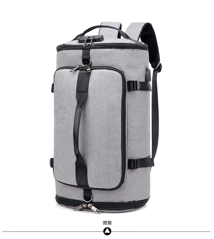 35L Мужская многофункциональная дорожная сумка, сумка для багажа, мужская дорожная сумка, большая вместительность, черный, серый Рюкзак, Брезентовая повседневная спортивная сумка