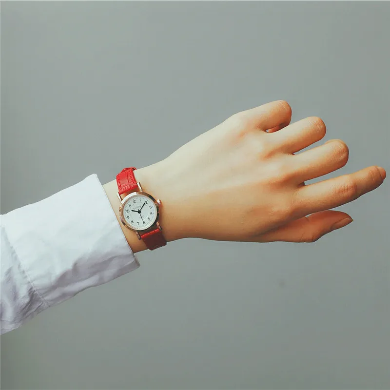 Женские часы с кожаным ремешком розовое золото|mujer|mujer reloj |