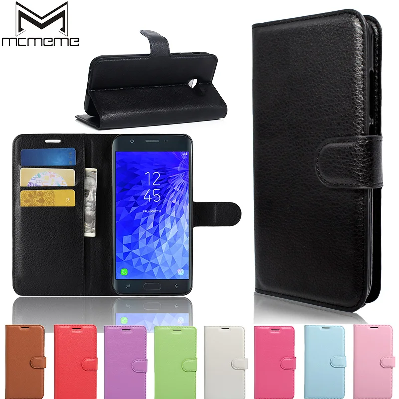 

For Samsung Galaxy J7 J3 2018 Case Cover Luxury Flip Wallet PU Leather Card Slot Back Cover For Samsung J7 J3 2018 Phone Bag