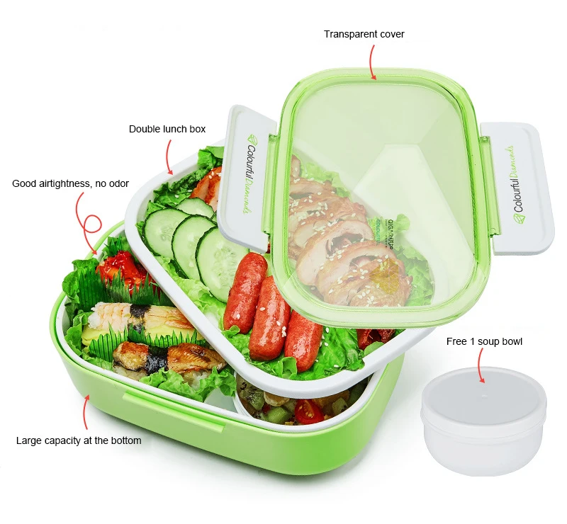 1250 мл микроволновая печь отопление специальный коробки для обедов прямоугольный ableware бытовой открытый еда коробка 1 слои студентов взрослы