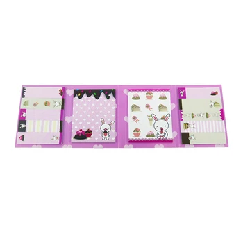 

4A Printed Sticky Notes,Kawaii Cute Stationery Memo Pad,Self-Stick Notes,4 FoldIng Page,RABBIT,11.5 x 3.5 Inches,4A 6525