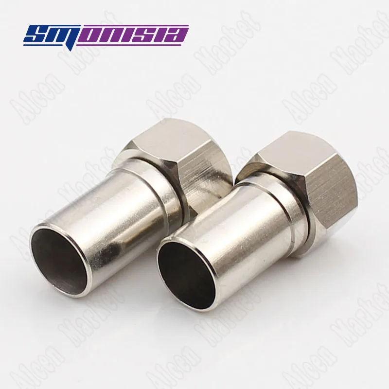 

30pcs-100pcs Factory Outlets Metric F Jack Full Copper Single Tube Two Shield Pressure Plug -5 Cold-pressing Head New On Sale