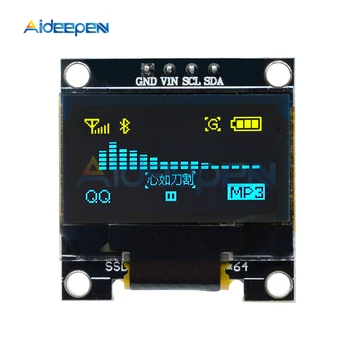 

0.96" 0.96 Inch Yellow Blue OLED LCD LED Display Module I2C IIC Serial 128X64 128*64 SSD1306 12864 SPI Serial Module 4Pin