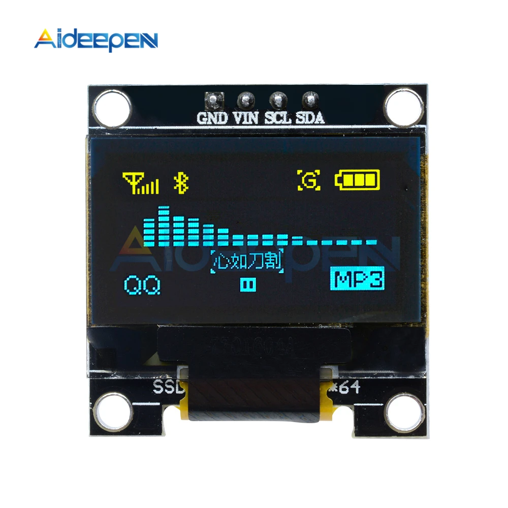 Модуль ЖК-дисплея 0 96 дюйма желтый синий светодиод O I2C IIC Серийный 128X64 128*64 SSD1306 12864