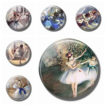 

Degas Ballerinas 30 MM Fridge Magnet Glass Dome Cabochon Refrigerator Sticker Ballet Teacher's Art Gift Kitchen Home Decoration