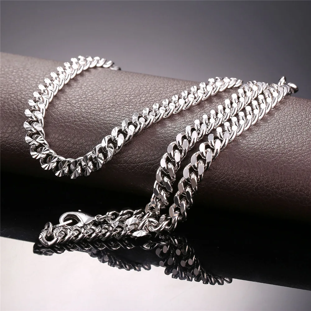 

Men Curb Chain Necklace Hiphop Style yellow Gold//Rose Gold color Wholesale Jewelry Cuban Male Accessories N838G