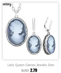 Oval Lady Queen Cameo Crystal Jewelry Set Antique Silver Plated Necklace Earrings Bracelet Fashion Jewelry TS463