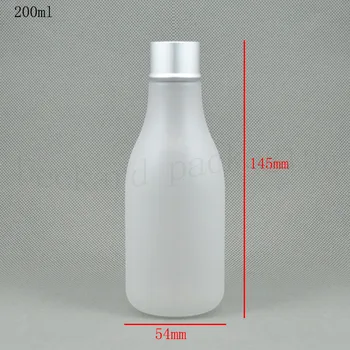 

50pcs/lot 200 ml pure dew honey bottles, frosting PET plastic bottles, dumb silver aluminum cover toner packing bottle