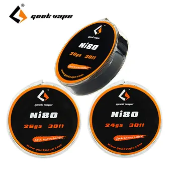 

10m GeekVape Atomizer DIY Ni80 Tape Wire Diameter 24GA 26GA 28GA Electronic Cigarette DIY Tape Wire with Anti-scattering Design