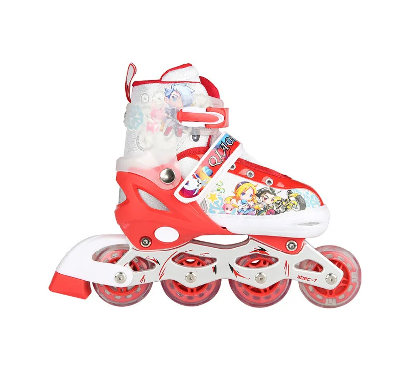 جميل لطيف صبي فتاة الأطفال حذاء تزلج بعجلات أحذية التزلج قابل للتعديل تنفس أحذية التزلج على الجليد Patines 3 اللون