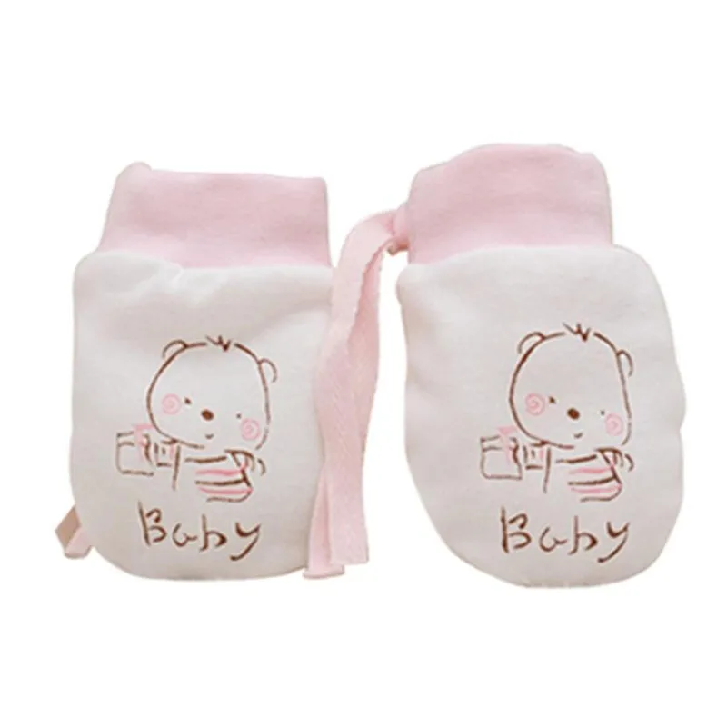 1 пара защитных перчаток, милые Мультяшные детские перчатки, детские Нескользящие варежки для мальчиков и девочек, мягкие варежки на веревке для новорожденных, подарок