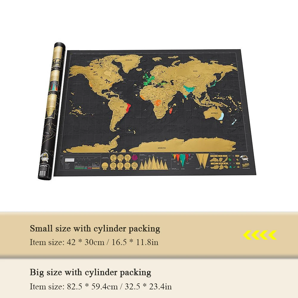 Deluxe Erase Black World Map Scratch off World Map персональные дорожные наклейки на стену